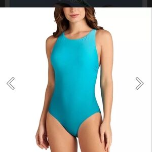 NWT Jantzen Ombre Blue One-Piece Swimsuit Size 8 Beach Swim Vacation